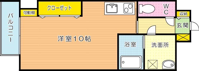 コートハウス中島通り 402号室 間取り