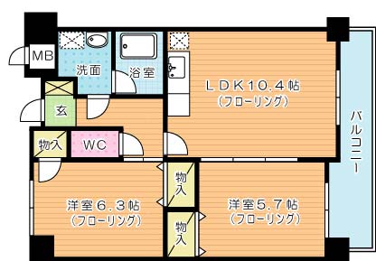 フィオレンティーナ  507号室 間取り
