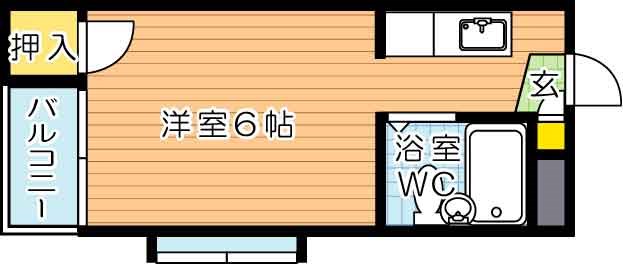 シャトレ藤田  306号室 間取り