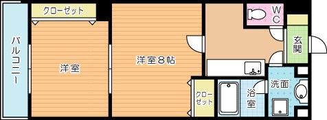 プリンセス香春口 806号室 間取り