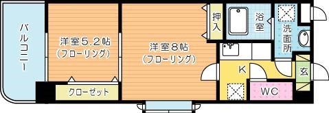 木下鉱産ビルⅢ  1108号室 間取り