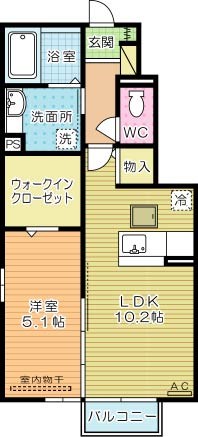 クラポンテＭⅡ 105号室 間取り