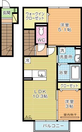 クラポンテＭⅡ 203号室 間取り