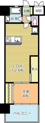 コンプレート古船場 809号室 間取り