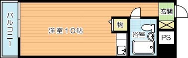 ホワイトパレス北九大前  416号室 間取り