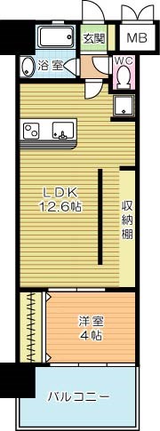 コンプレート古船場 909号室 間取り