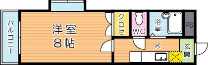 キャステール片野 201号室 間取り