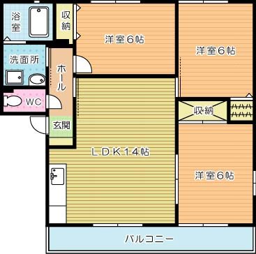 クッキースクエア　A棟  102号室 間取り