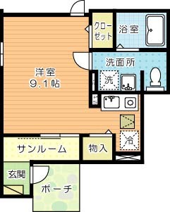 ラディアント北方 101号室 間取り