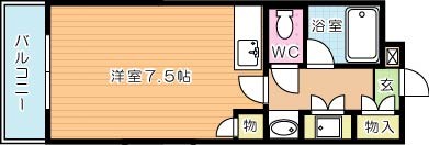 AC戸畑 107号室 間取り
