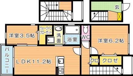 レガリア陣原 B棟 間取り図