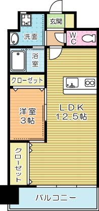 ONE PROJECT 三萩野（ワンプロジェクト三萩野） 1202号室 間取り