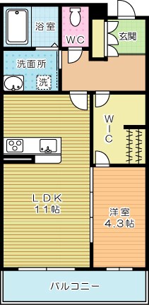 シャーメゾン優蒼の杜　壱番館  203号室 間取り