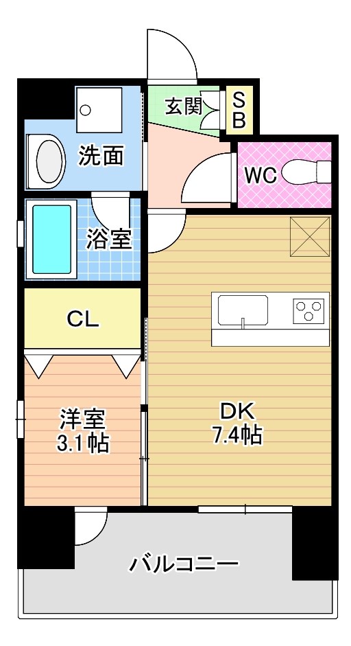 REGARIA MIHAGINO CENTER MARKS（レガリア三萩野センターマークス） 307号室 間取り