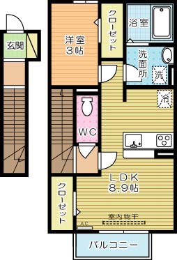 プランドール　Ａ棟 206号室 間取り