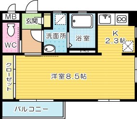 アクア清水  301号室 間取り