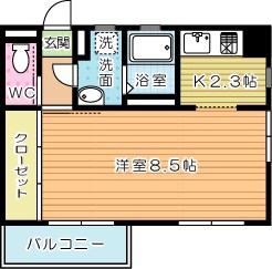 アクア清水 501号室 間取り