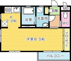 アクア清水 102号室 間取り