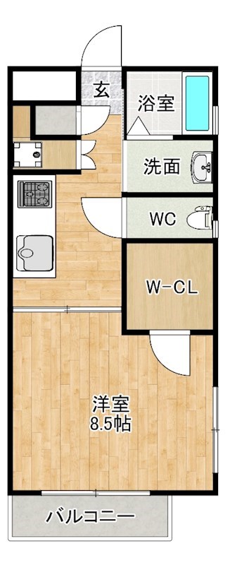 アクア清水 206号室 間取り