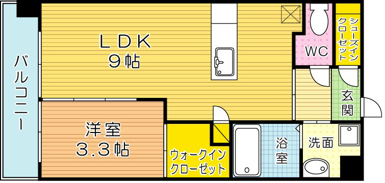 アミュゼ西小倉 602号室 間取り