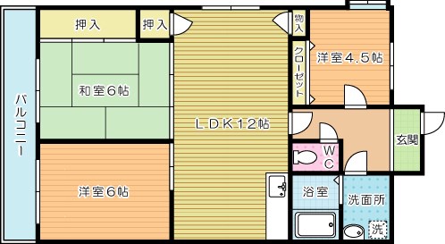 スカイコーポホウシュウエイト小倉南 612号室 間取り