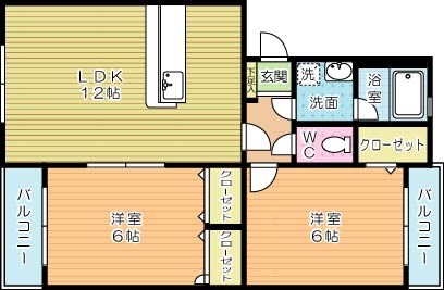 プレステージ緑ヶ丘 202号室 間取り