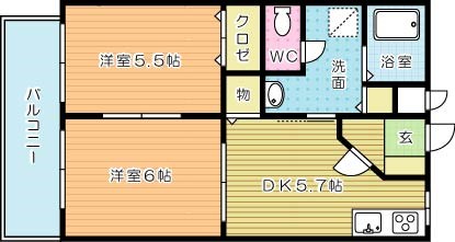 プレジデントタカヤ６　Ａ棟 202号室 間取り
