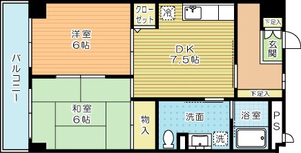 グローリー足立 303号室 間取り