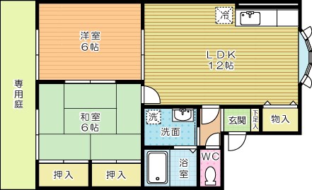 コンフォート長行 103号室 間取り