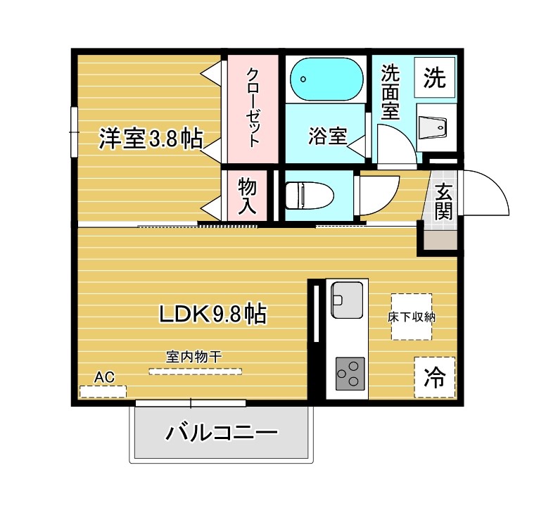 COZY COURT下曽根(コージーコート下曽根) 101号室 間取り