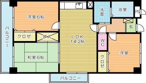 ウィンベル嵐山 605号室 間取り