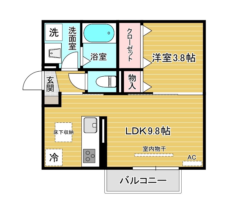 COZY COURT下曽根(コージーコート下曽根) 105号室 間取り