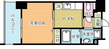 Ｆｅｌｔ１２７(フェルト127) 1107号室 間取り