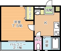 かでんハイツ 302号室 間取り