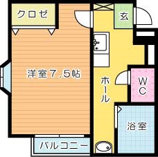 かでんハイツ 201号室 間取り
