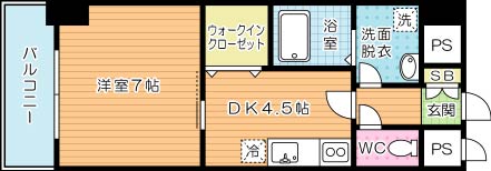 サンルーヴル 206号室 間取り