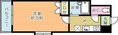 エフズフラッツ古船場 801号室 間取り