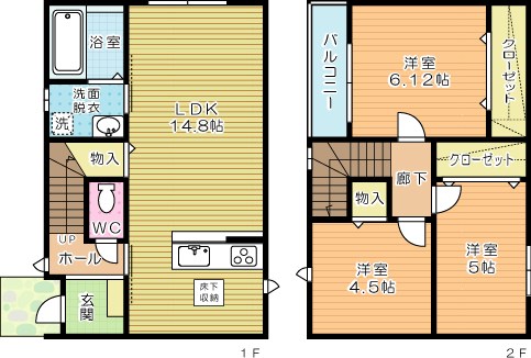 サンラプロ下富野Ⅱ　B棟 　 間取り