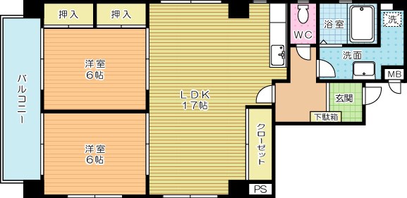 ＫＮビル古船場 202号室 間取り