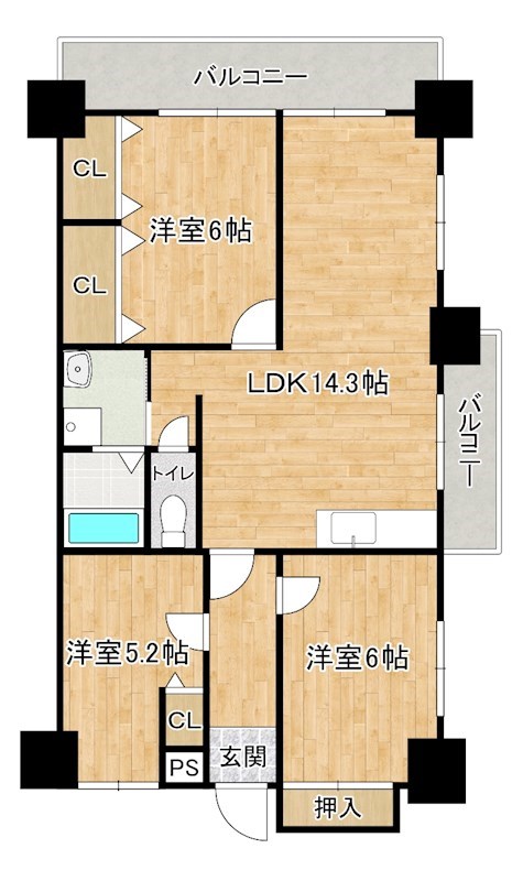 グリーンハイツ足立 403号室 間取り
