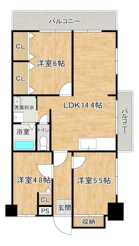 グリーンハイツ足立 403号室 間取り