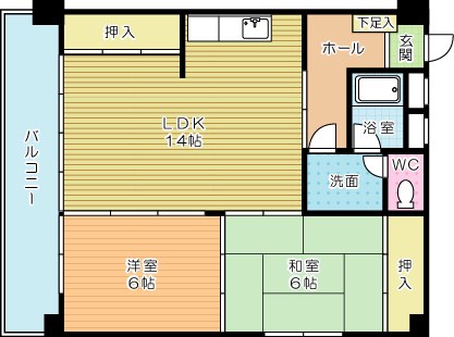 コーポ三好 403号室 間取り