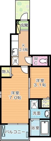 エクスクルーシブⅢ 106号室 間取り