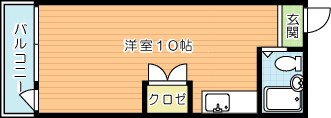 フォーラム２１熊本Ⅰ 105号室 間取り