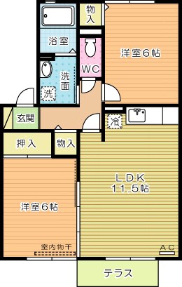 セジュール福西 101号室 間取り