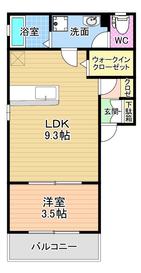 ウィルモア西新町 201号室 間取り