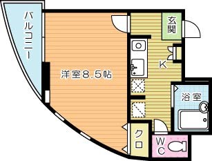 パークシャトー   601号室 間取り