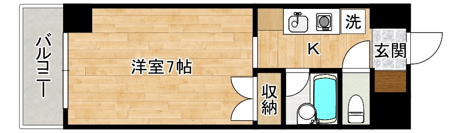 エヴァーグレイス小倉Ⅰ  505号室 間取り