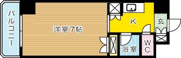 エヴァーグレイス小倉Ⅰ 505号室 間取り