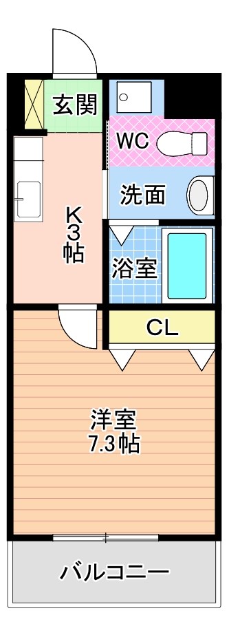 マーベラス下到津 208号室 間取り